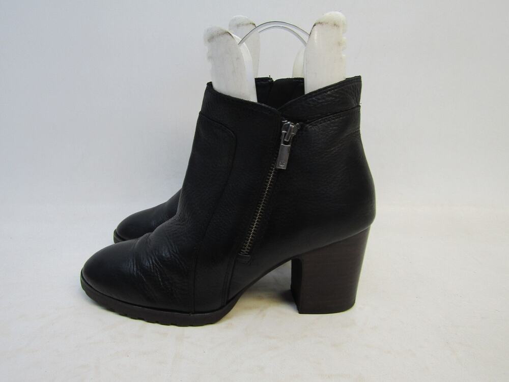 Lucky Brand Womens Size 10 M Black Leather Zip Ankle Fashion Boots Bootie